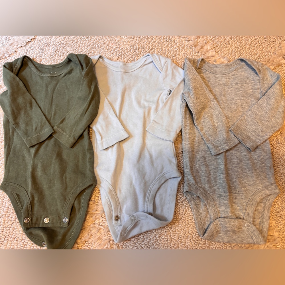 Carter's Kids One Pieces - Olive, Light Blue, Gray